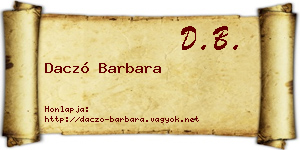 Daczó Barbara névjegykártya