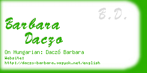 barbara daczo business card