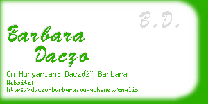 barbara daczo business card